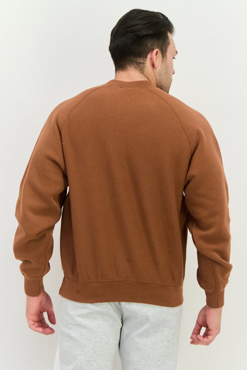 Champion Men Sportswear Fit Applique Logo Outdoor Sweatshirts, Brown - Image 3