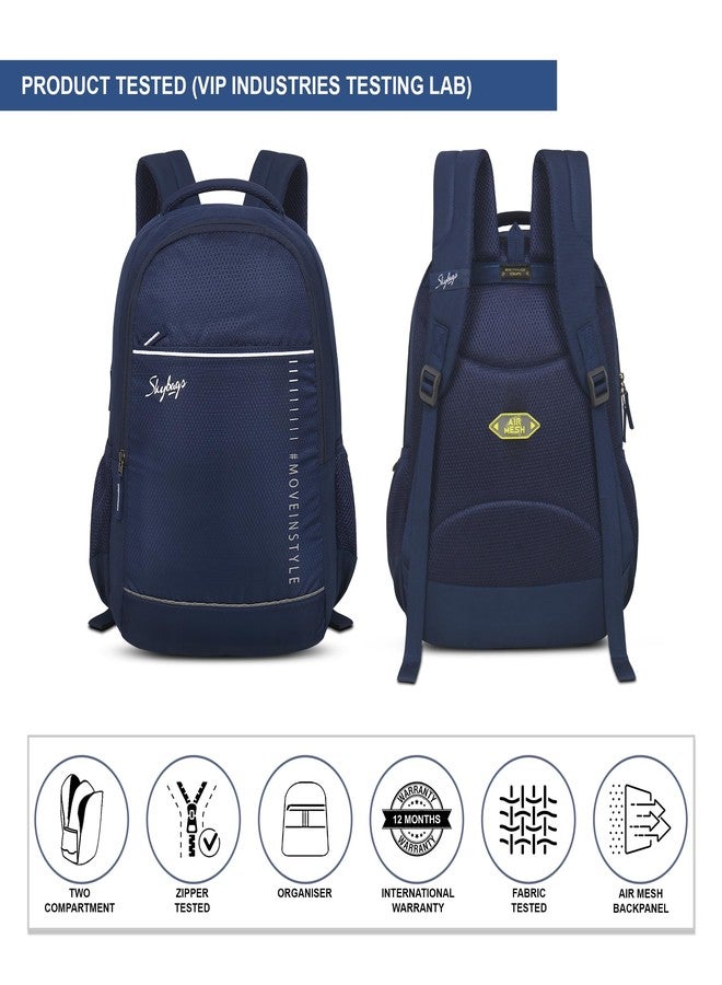 Skybags Ikon 01 22 Litre Casual College Standard 4 Compartment Backpack Blue - Image 4