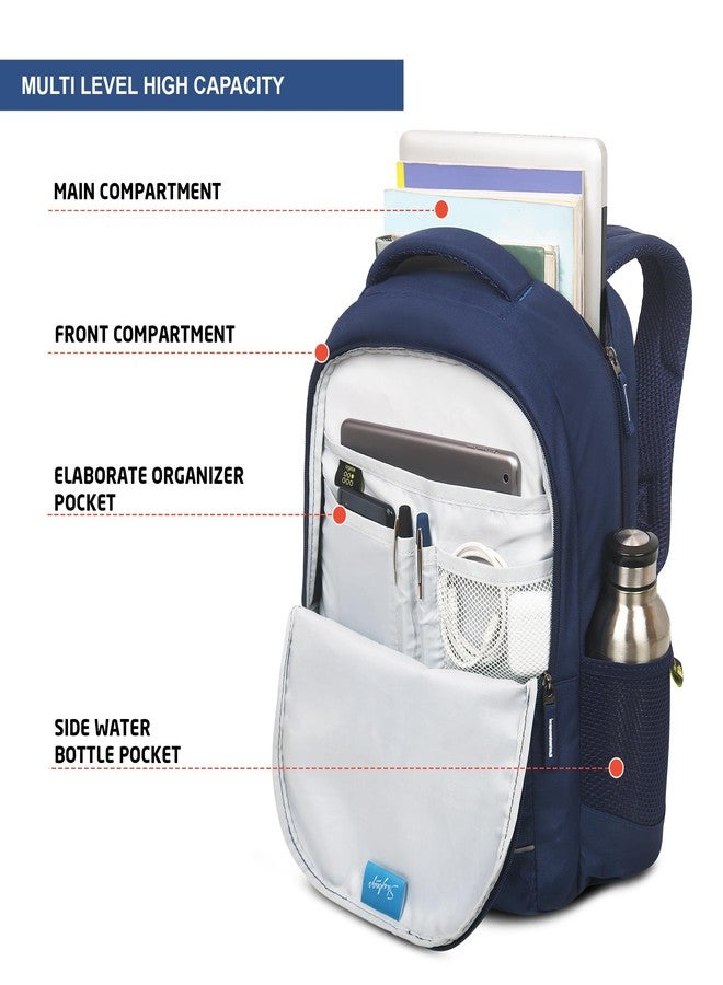 Skybags Ikon 01 22 Litre Casual College Standard 4 Compartment Backpack Blue - Image 3