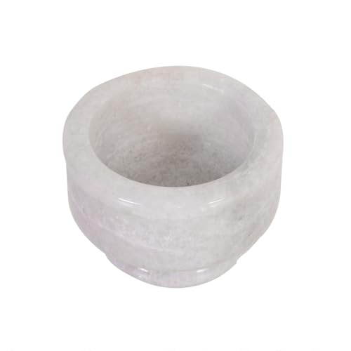 RBY Marble Mortar & Pestle Sets Ayurvedic medicine crusher bowl/Kharal/Khalbatta/Imam Dasta/Ohkli Musal/Idi Kallu/Khal Musal/Spice Grinder/Spice Masher (White, 3 Inch) - Image 2