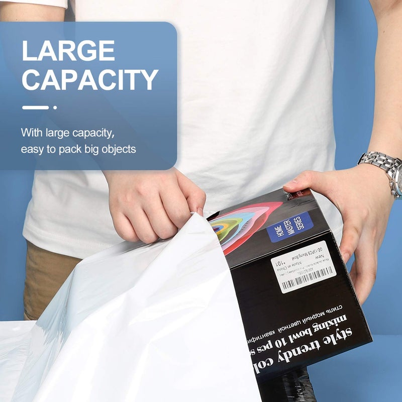 Metronic Poly Mailers 12x15.5 100 Pcs, Medium Shipping Bags for Clothing, Waterproof Mailers Poly Bags for Small Business, Shipping Envelopes Mailing Bag Package Bags Bulk in White - Image 5