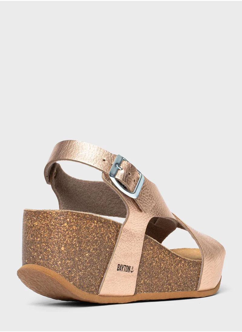 BAYTON Jerez Strappy Mid Heel Wedges