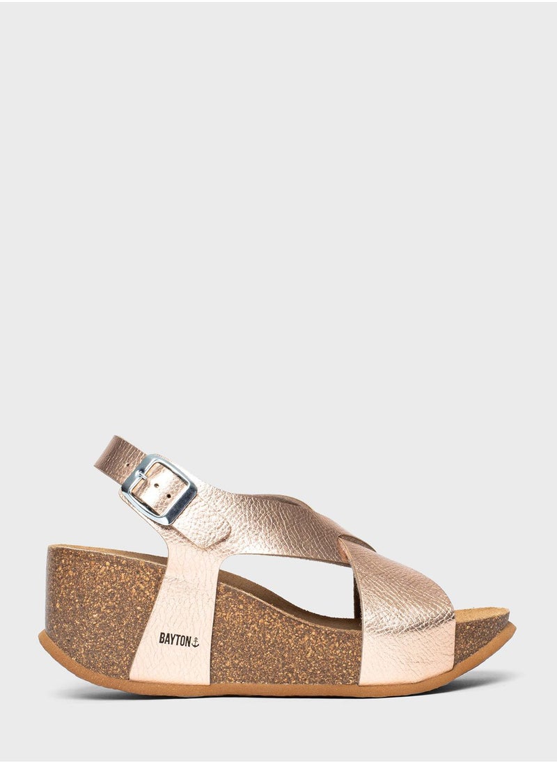 BAYTON Jerez Strappy Mid Heel Wedges  - Image 1