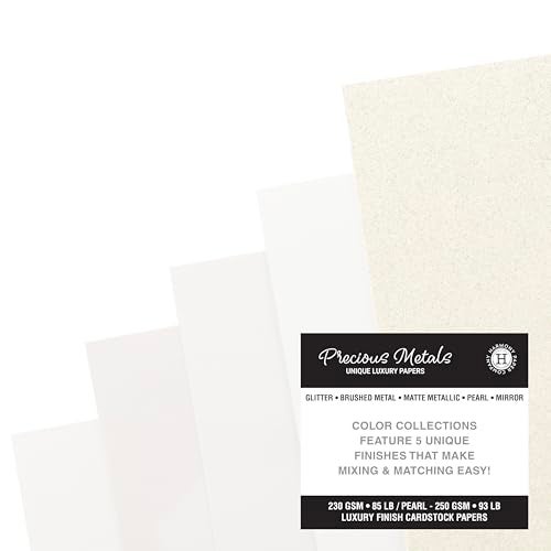 NaFurAhi Shimmer Cardstock Paper 8.5 x 11- Assorted Glitter, Metallic, and Pearl Sheets for Crafts, Scrapbooking, Card Making - 20 Pack, 85lb Heavyweight, 230 GSM, Ivory - Image 2