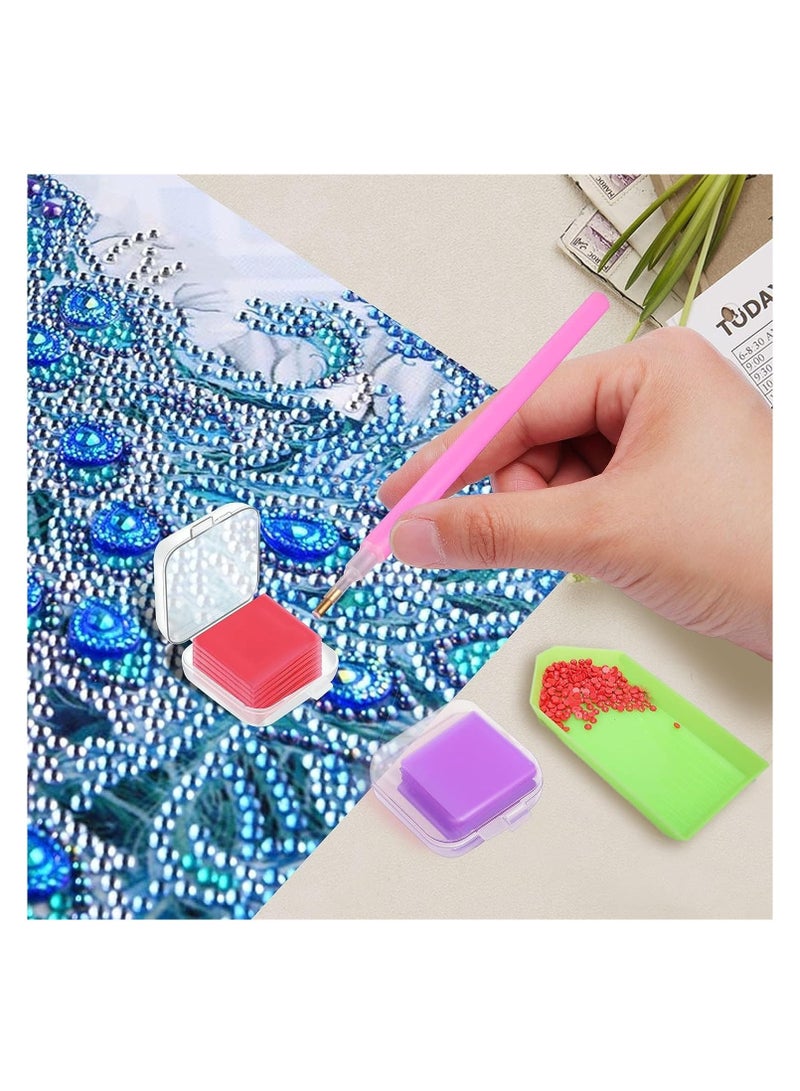 SYOSI DIY Diamond Painting Glue Clay Set - 108 Pieces with Organizer Box - Embroidery Cross Stitch Drilling Mud - Diamond Painting Wax Tool Kit - 3 Colors Glue Clay for Accessories - 2.5 x 2.5 cm  - Image 4