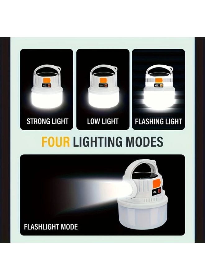 1pc Solar USB Rechargeable Flashlight 4 Modes Portable Handheld Lamp For Camping - Image 3