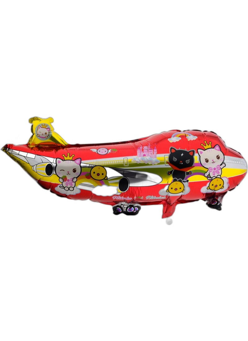Hit Dükkan Hit Shop Cats Airplane Large Size 80CMX32CM Red Foil Balloon (Helium) No:23 