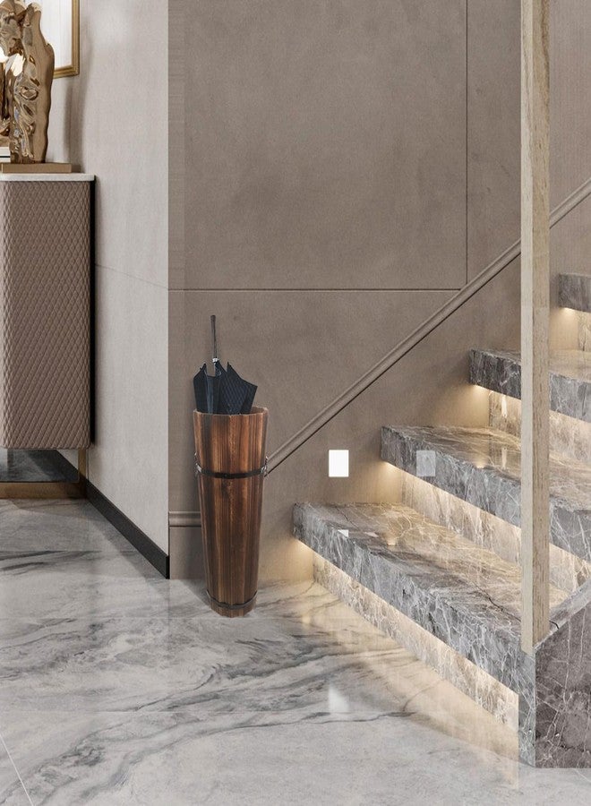 لوكس شايني حامل مظلات خشبي فاخر ولامع، حامل مظلات ريفي للمدخل، دلو مظلات قائم بذاته، رف برميل، عصي مشي، منظم مضارب جولف، مزهرية أرضية للزهور للشرفة - Image 2