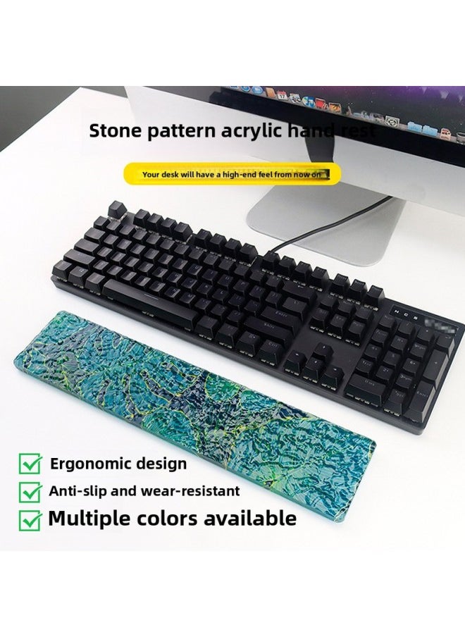Generic - Stone Pattern Acrylic Water Ripple Keyboard Hand Rack Comfortable High Wrist Pad Creative Wrist Rack Multi-Size Dirty Resistance-Colour:360*80*10mm-Pattern:fs1129 - Image 1