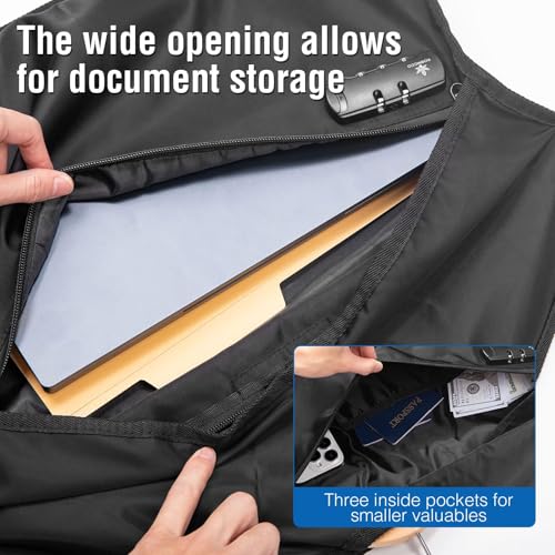 KOSMCCO Lockable Hidden Hanger Diversion Safe - Secret Storage with Pocket for Money & Valuables, Fits Under Clothes, Home Travel Security Safe - Image 3