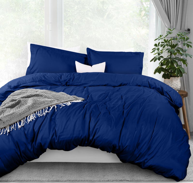 Utopia Bedding Duvet Cover Queen Size - 1 Duvet Cover with 2 Pillow Shams - 3 Pieces Bedding Duvet Cover with Zipper Closure - Soft Brushed Microfiber  90 X 90 Inches (Queen  Royal Blue) - Image 1