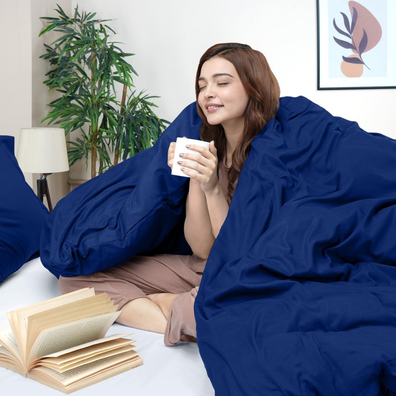 Utopia Bedding Duvet Cover Queen Size - 1 Duvet Cover with 2 Pillow Shams - 3 Pieces Bedding Duvet Cover with Zipper Closure - Soft Brushed Microfiber  90 X 90 Inches (Queen  Royal Blue) - Image 3