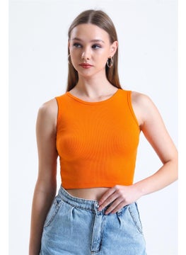 Tena Women's Orange Crew Neck Sleeveless Camisole Undershirt  - Image 4