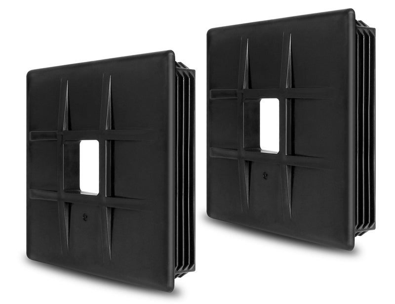 luxlead RV Bumper Plug End Cap 4 Black Square Bumper Caps for RV Camper Travel Trailer 2 Pack