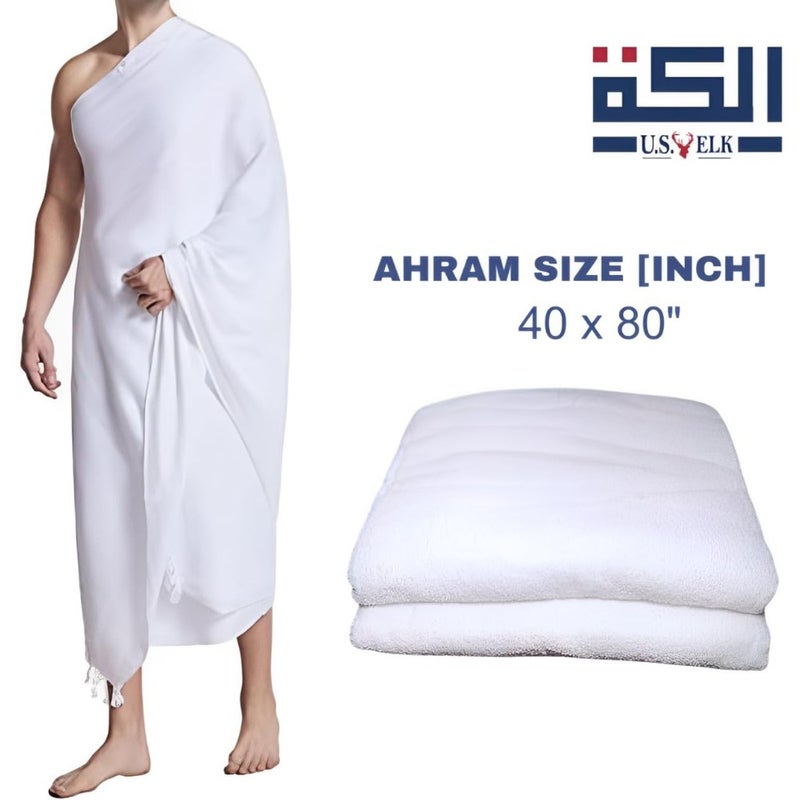 Men's Ahram Set Premium 2-Piece White Microfiber Towels for Hajj Umrah Easy-to-Wear Comfortable Ihram Set - Image 5