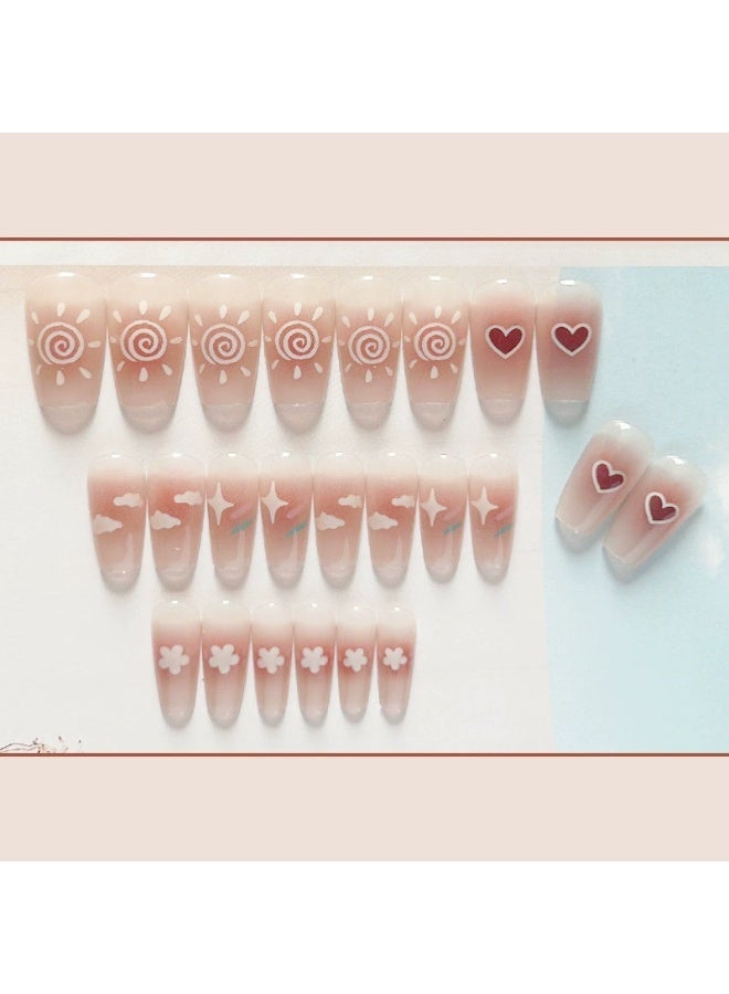 Goolsky Sweet Plum Heart Cloud Short Press - on Nails for Playful Chic - Image 2