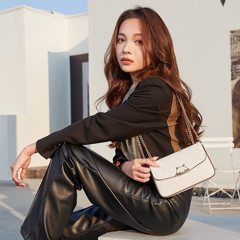 Bags Model Quilted Chain Bag Small Chanel-Style Shoulder Crossbody Bag Light Luxury Elegant Women'S Bag - Image 4