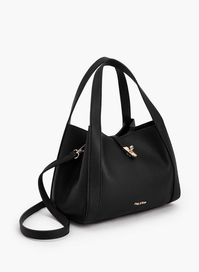 Paprika Textured Shoulder Bag With Detachable Strap - Image 3