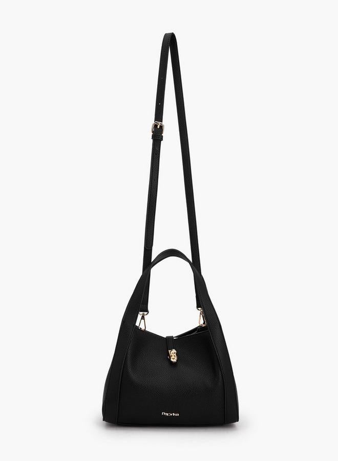 Paprika Textured Shoulder Bag With Detachable Strap - Image 2