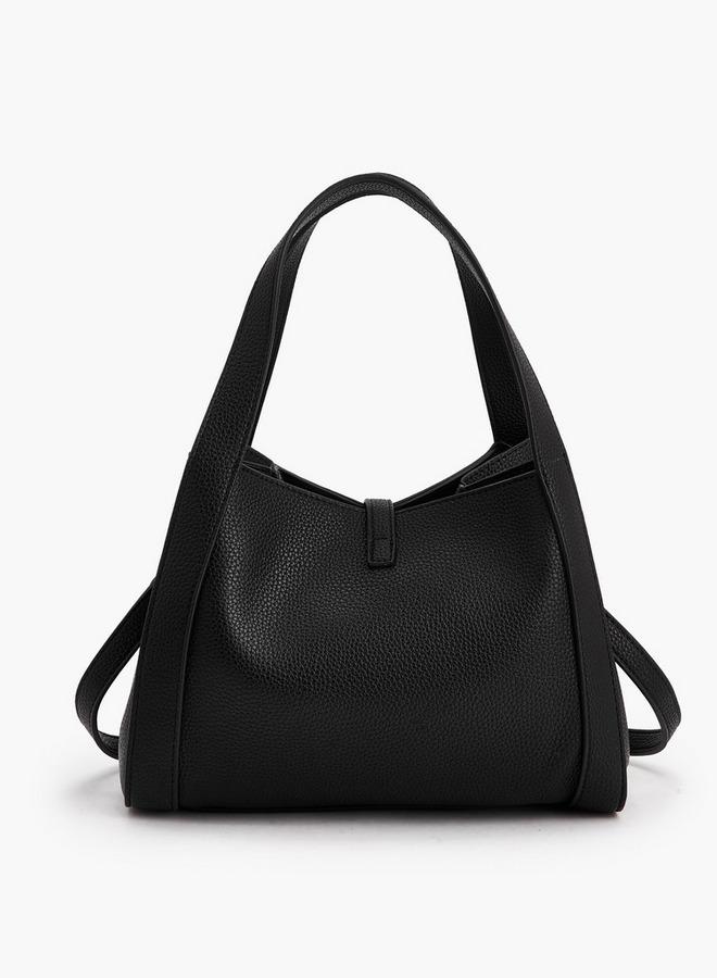 Paprika Textured Shoulder Bag With Detachable Strap - Image 5