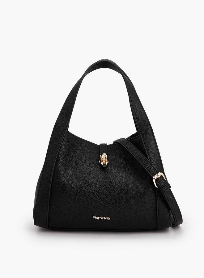 Paprika Textured Shoulder Bag With Detachable Strap - Image 1