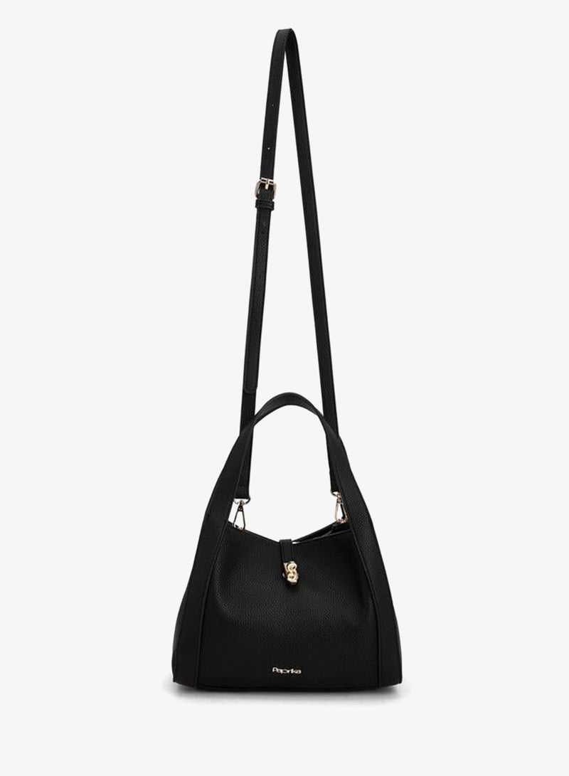 Paprika Textured Shoulder Bag With Detachable Strap - Image 2