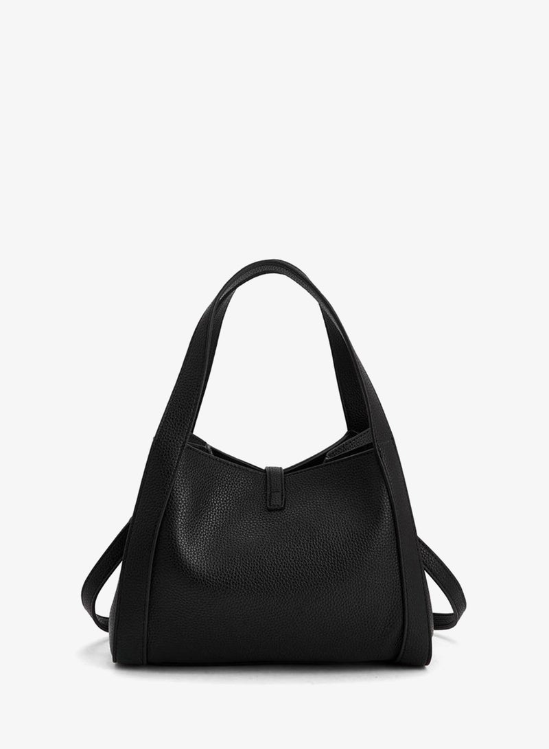 Paprika Textured Shoulder Bag With Detachable Strap - Image 5