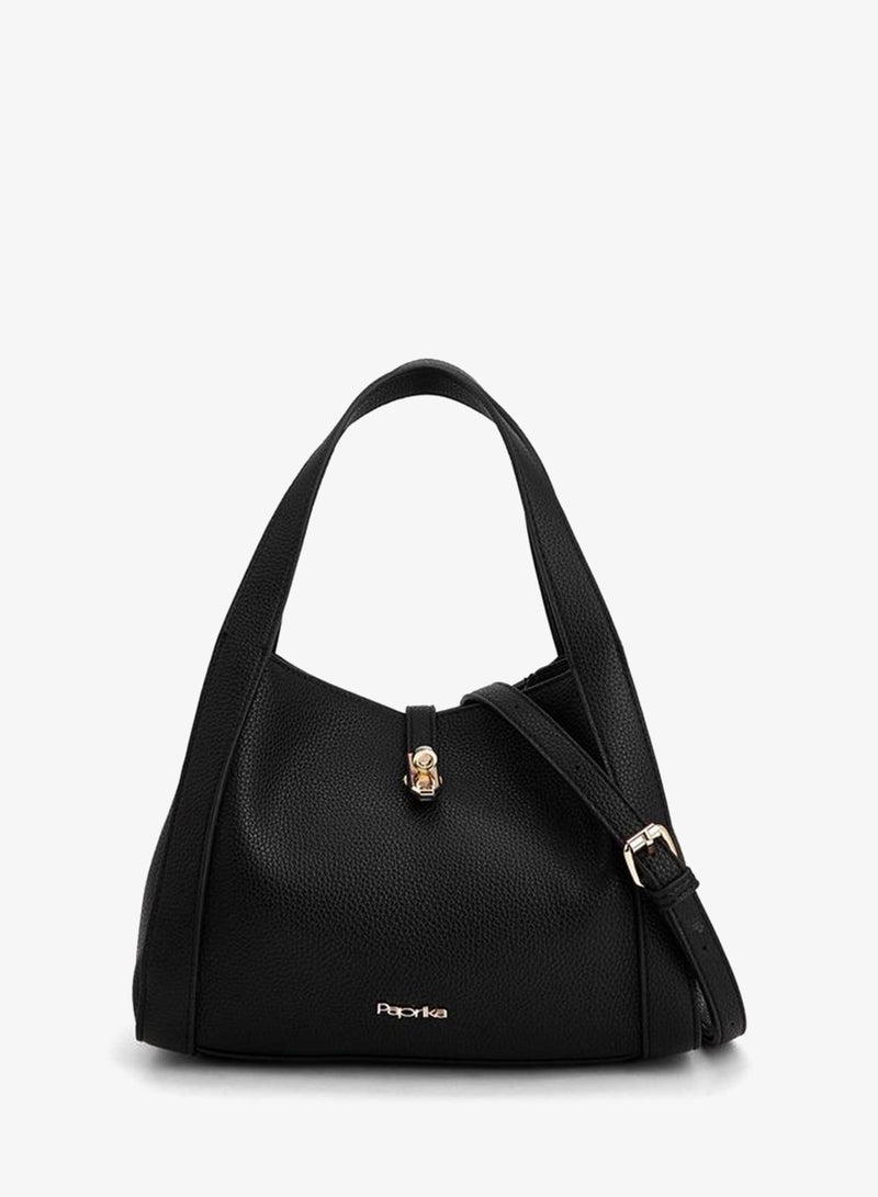 Paprika Textured Shoulder Bag With Detachable Strap - Image 1
