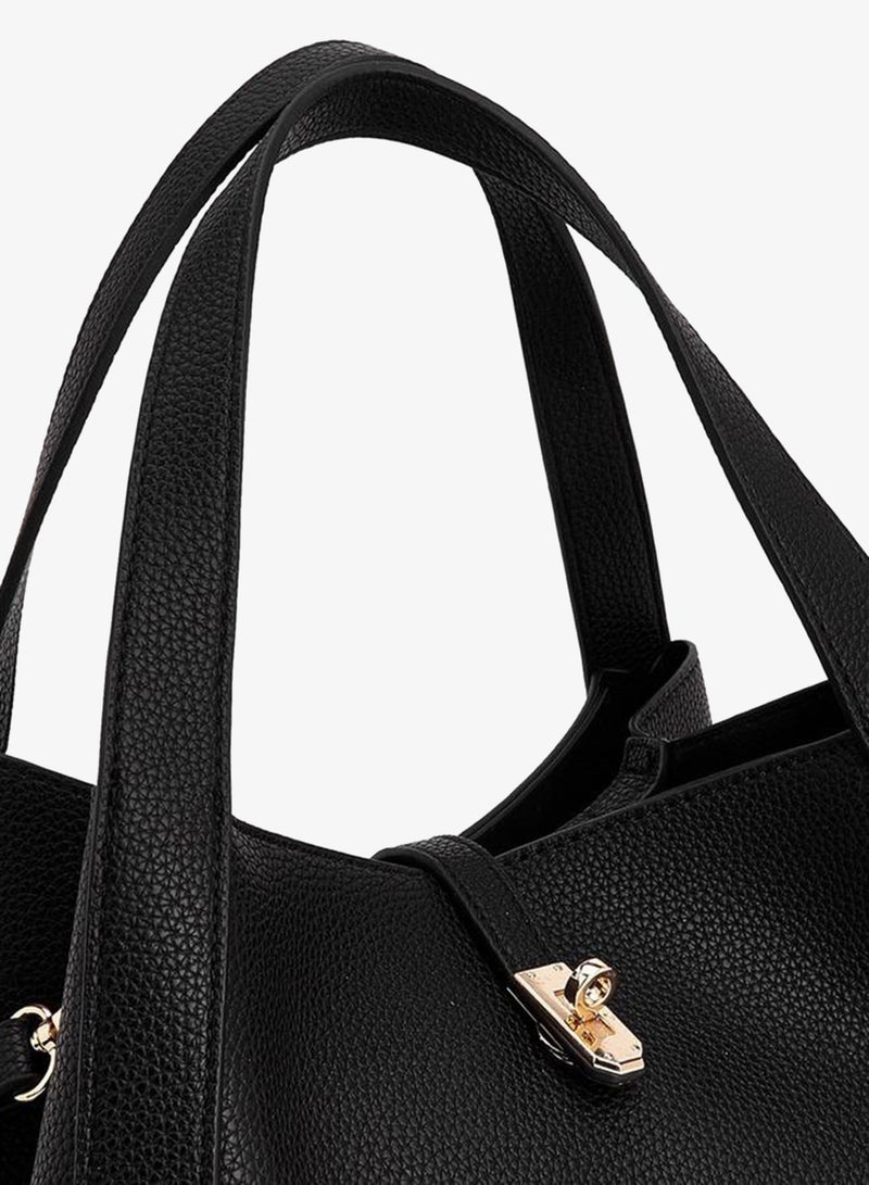 Paprika Textured Shoulder Bag With Detachable Strap - Image 4