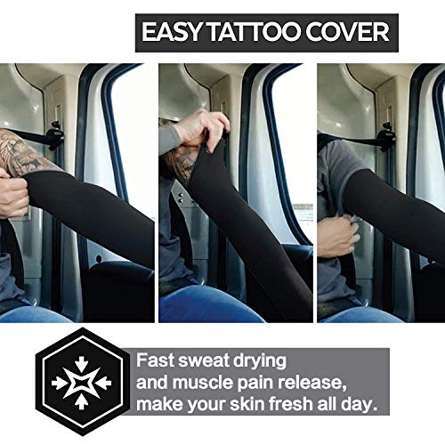 Feeke Arm Sleeves for Men and Women, Sleeve to Cover Arms for Men and Women, UV Protection Cooling 4-Pairs Anti-Slip Compression Sun Sleeves for Cycling Running Outdoor Sports - Image 4