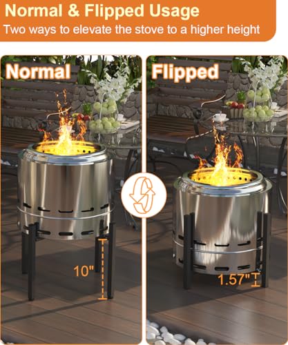 Garbuildman 15-27 Inch Universal Firepit Stand for Solo Stove Bonfire Ranger Yukon and Other 15-27" Outdoor Fire Pit, Metal Fire Pit Accessory for Outside Firepit, Outdoor Fireplace Tools, Black - Image 5