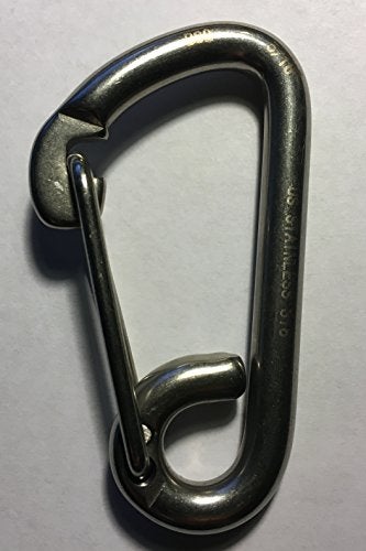 US STAINLESS 2 Pieces Stainless Steel 316 Spring Hook Carabiner 5/16" (8mm) Marine Grade Safety Clip - Image 5