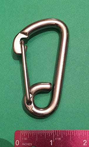 US STAINLESS 2 Pieces Stainless Steel 316 Spring Hook Carabiner 5/16" (8mm) Marine Grade Safety Clip - Image 4