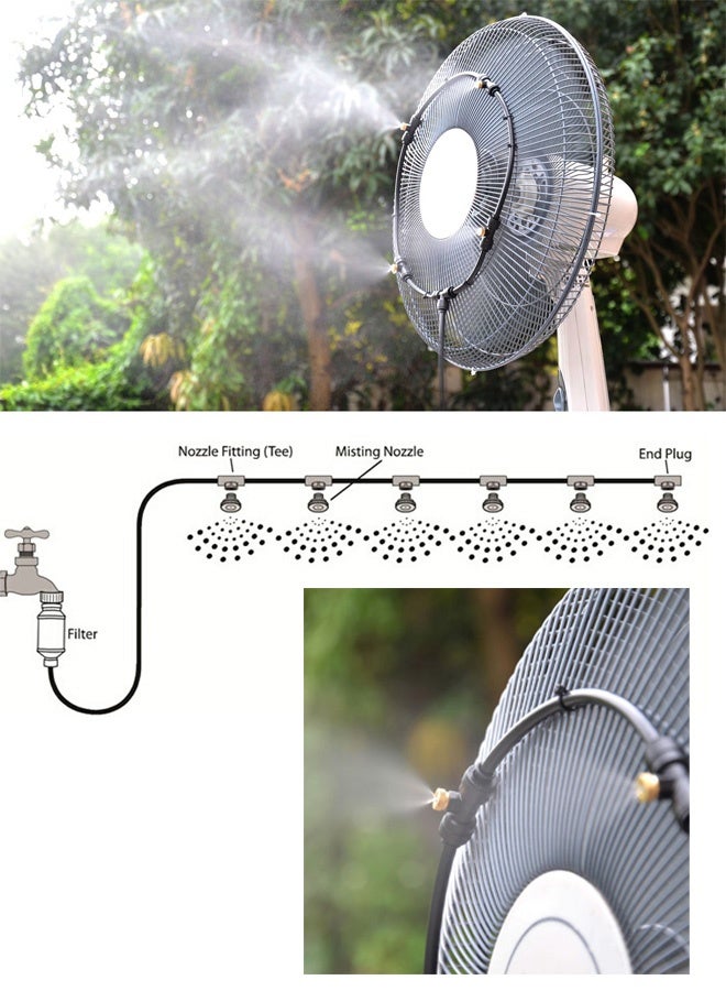 Generic 6m with 6 brass nozzles quick-plug spray seat for courtyard trampoline garden irrigation plant cooling humidification dust removal  - Image 3