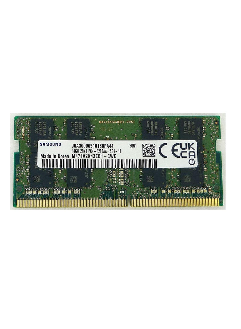 وحدة ذاكرة رام لاب توب 16 جيجابايت DDR4 3200 ميجاهرتز PC4-25600 1.2 فولت 2R×8 مزدوجة مضمنة ذات مخطط صغير 260 دبوس M471A2K43EB1-CWE سعة 16.0 GB - Image 1