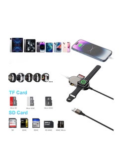 KASTWAVE 4-in-1 Charger Fit for Apple Watch +SD/TF Card Reader for iPhone/iPad,4FT Portable iWatch Magnetic Charger Cable for Watch Series SE/8/7/6/5 with SD/Micro SD Slot and USB C Port for OTG iPhone/ipad  - Image 3
