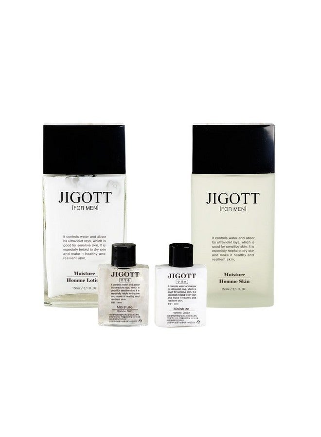 Jigott - Moisture Homme Skin Care 2 Set(Skin 150ml / Lotion 150ml, Sample Skin 30ml / Lotion 30ml) - Image 1