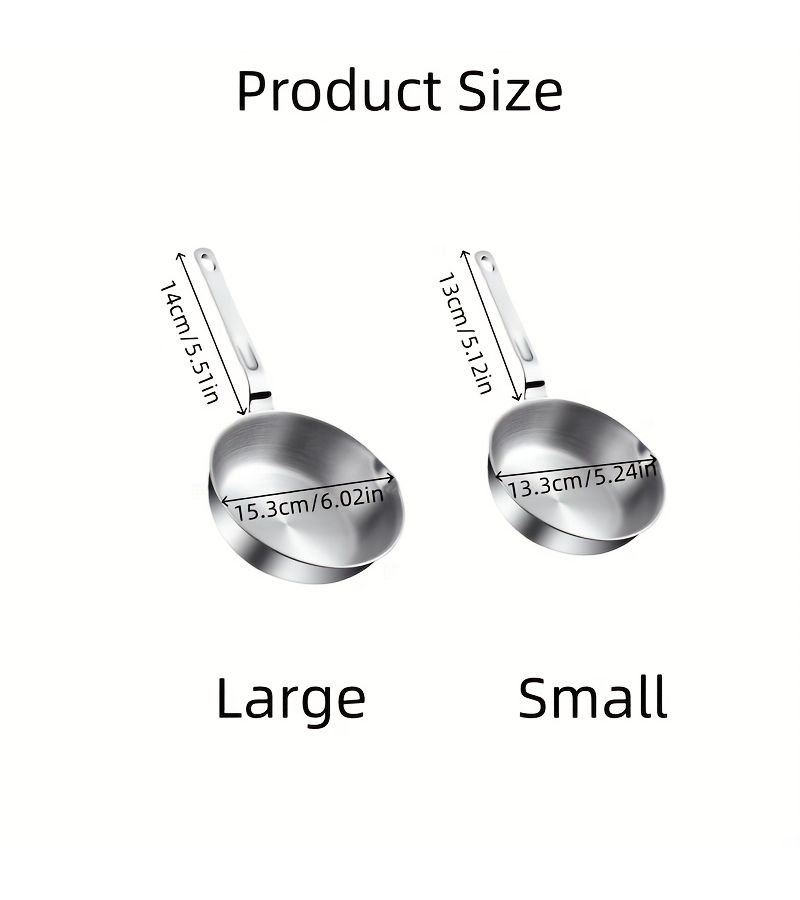 Stainless Steel Mini Egg Pan 4.72 Inch With Pour Spout Frying Omelet - Image 2