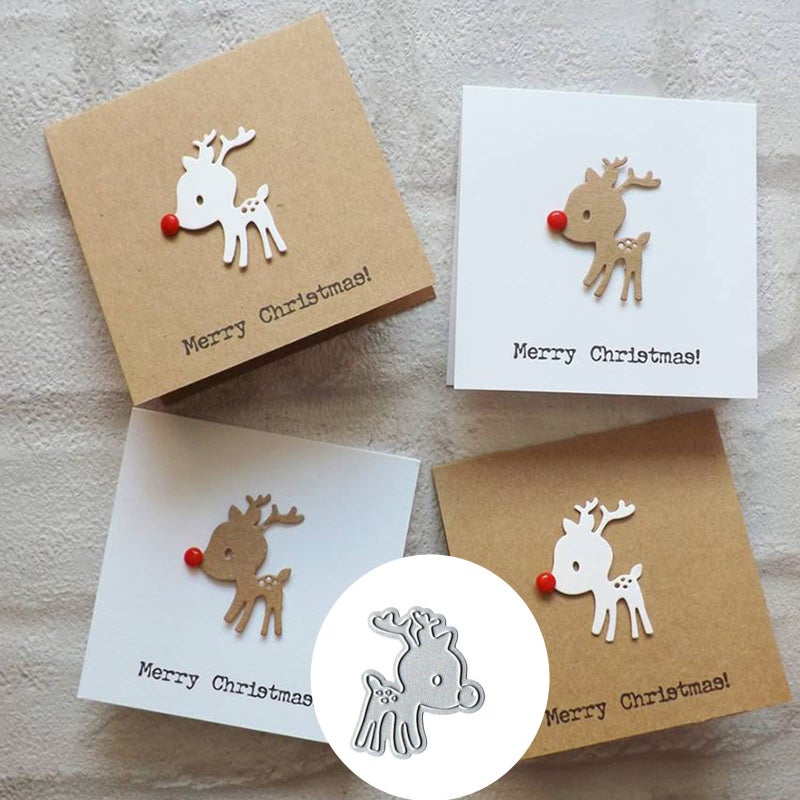 Christmas Deer Metal Die CutsMerry Christmas Deer Elk Card Cutting Dies Cut Stencils for DIY Scrapbooking Album Decorative Embossing Paper Dies Card Making
