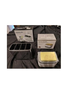 Kitchen utensil set (stainless steel fork and spoon holder + kitchen soap pump) 