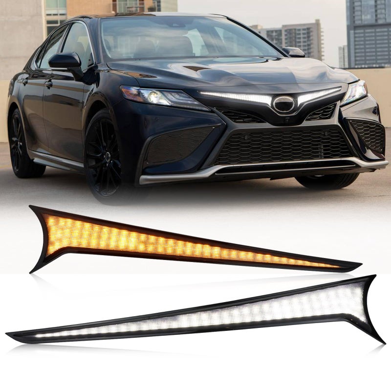 PGTOPONE Centra Front Grille LED LightsTail Light Lamps Turn Signal Feature Front hood light Compatible with Toyota Camry 20182023 SE XSE TRD
