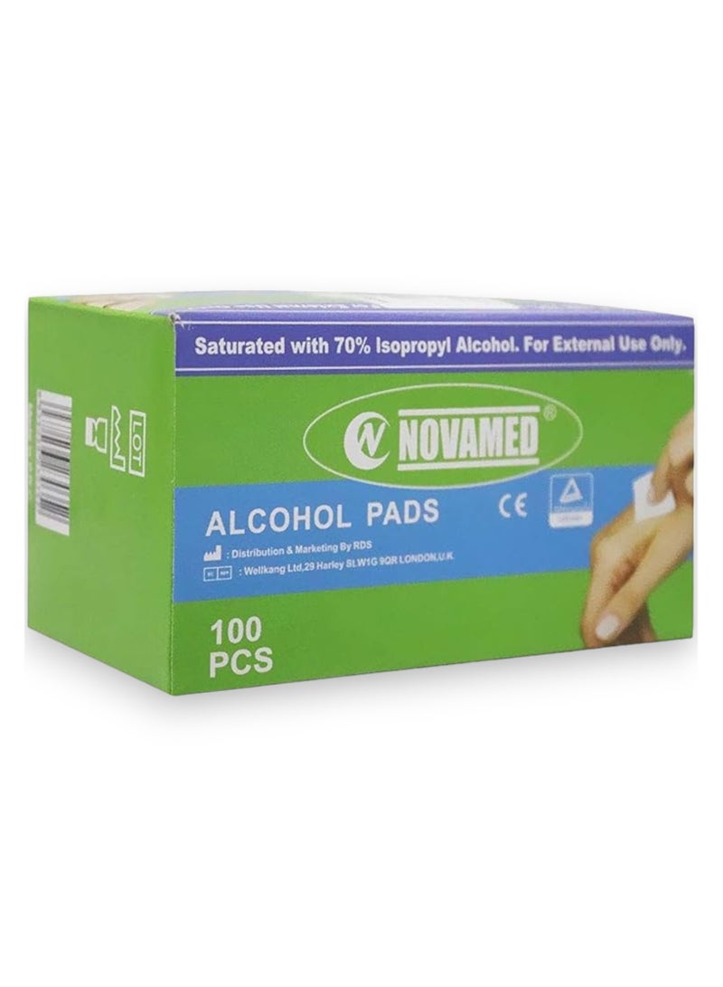 NOVAMED Alcohol Pads, 100 Pcs 
