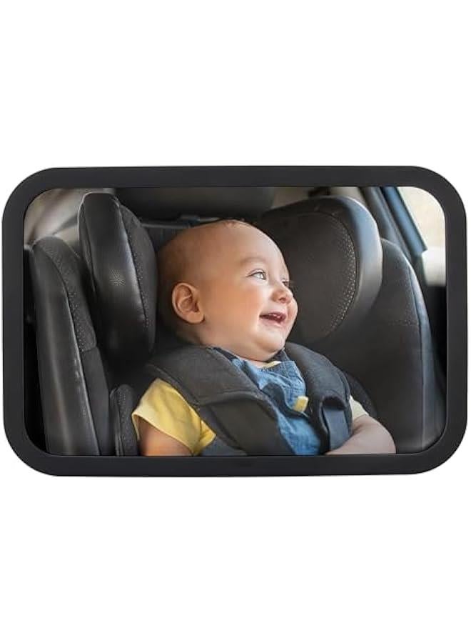 HOOKOR Baby Backseat Headrest Mirror for Rear Facing Infant Car Seat View, Universal Shatterproof Light & Wide Rearview Convex Glass, Black - Image 1