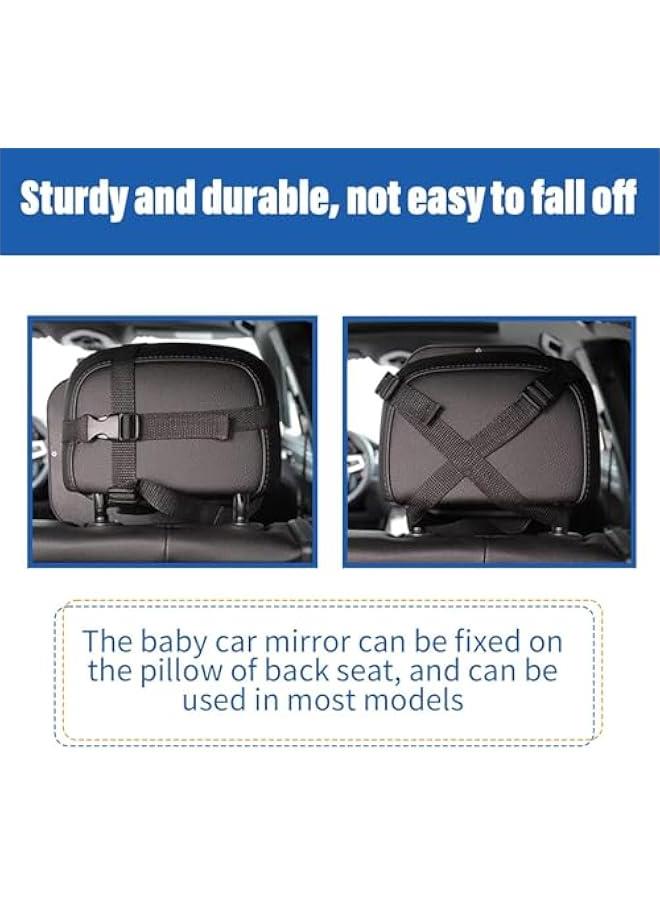 HOOKOR Baby Backseat Headrest Mirror for Rear Facing Infant Car Seat View, Universal Shatterproof Light & Wide Rearview Convex Glass, Black - Image 5