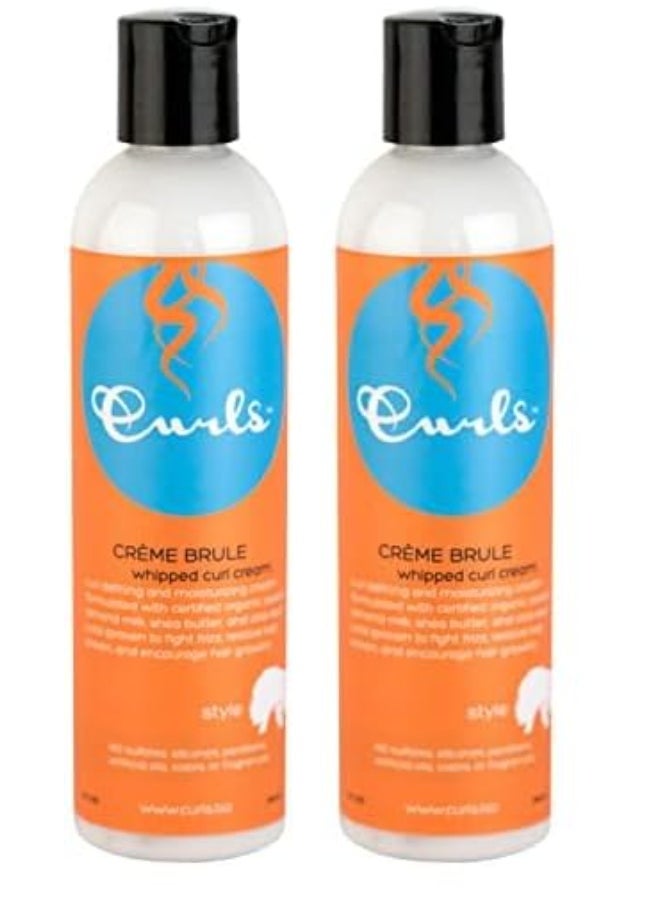 Curls Curls Crème Brule Whipped Sculpting Cream - Dry, Wavy, Curly, and Textured Hair - Fights Frizz and Defines Refresh and Rehydrate, 8oz (Pack of 2) 