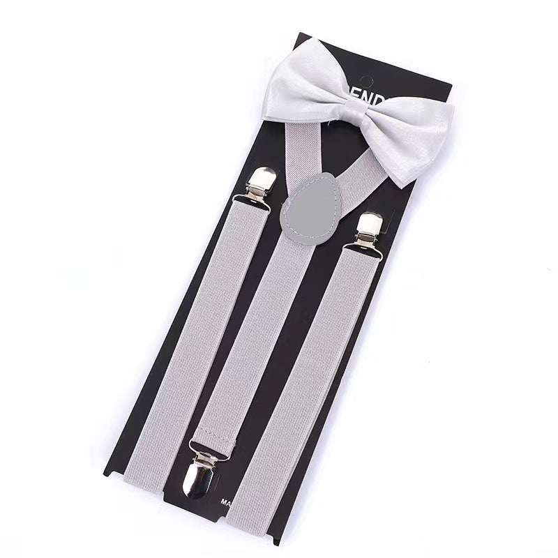 Adult Strap Universal Strap Bow Tie Solid Color 2.5 Suspenders Elastic Stretch Trousers Shoulder Strap - Image 4