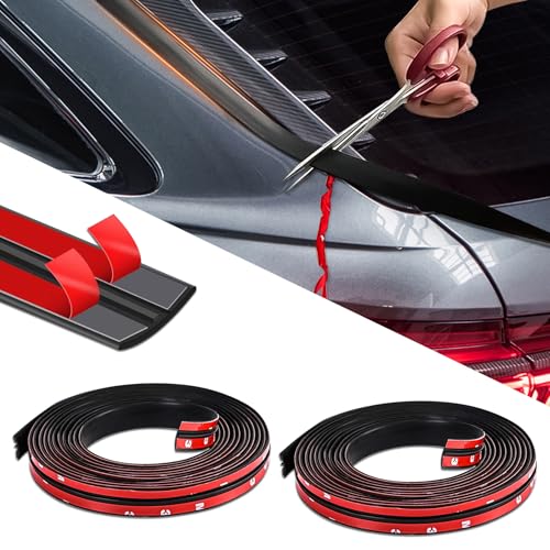 Tecledsn 2 Pieces Windshield Rubber Seal Windshield Trim Stripping, Car Weather Stripping, Waterproof Rubber Edge Trim, 22 Ft T Shape Sealing Strip Universal for Car Front Rear Windshield - Image 1