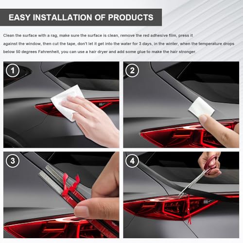 Tecledsn 2 Pieces Windshield Rubber Seal Windshield Trim Stripping, Car Weather Stripping, Waterproof Rubber Edge Trim, 22 Ft T Shape Sealing Strip Universal for Car Front Rear Windshield - Image 5