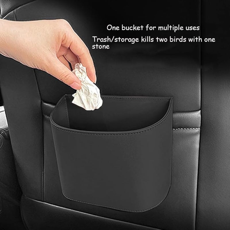 Black Car Trash Can Bin Waterproof Garbage Can Umbrella Holder For Rivian R1S 2025 - Image 3