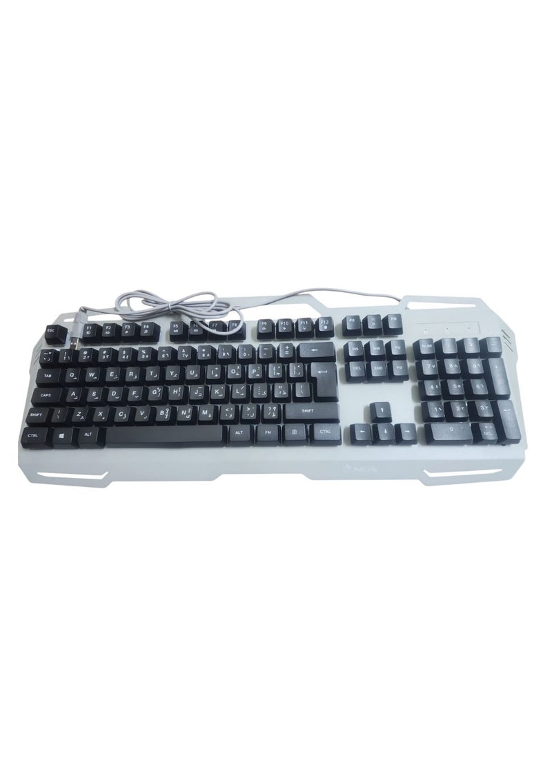 Generic - USB Gaming Keyboard with Orange Backlight - Durable Metal Frame and Ergonomic Design for Gamers - Image 1